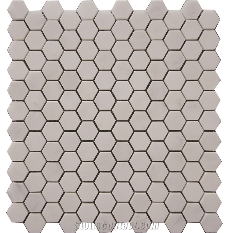 Carrara White Hexagon Mosaic