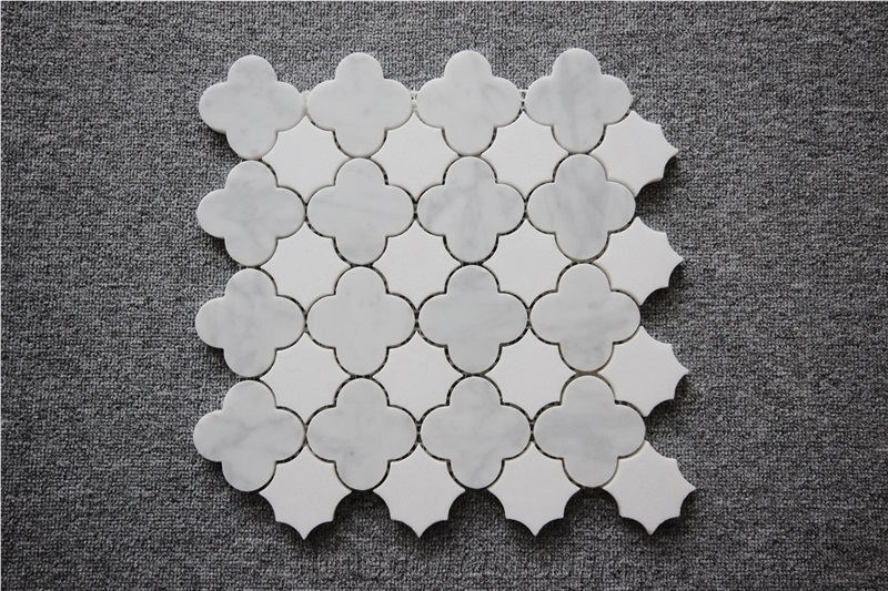 Carrara White Mix Sivec White Marble Mosaic Tiles