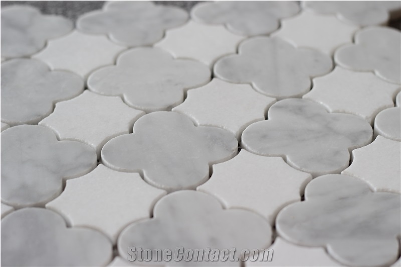 Carrara White Mix Sivec White Marble Mosaic Tiles