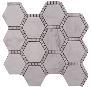 Carrara White Mosaic Hexagon Mosaic