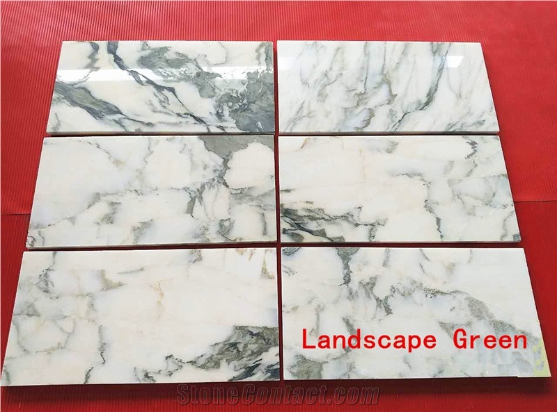 Landscape Green,China White Marble,Quarry Owner,Good Quality,Big Quantity,Marble Tiles & Slabs,Marble Wall Covering Tiles