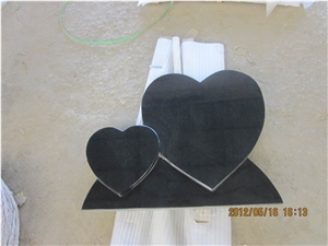 Double Heart Shaped Headstone Monument & Tombstone