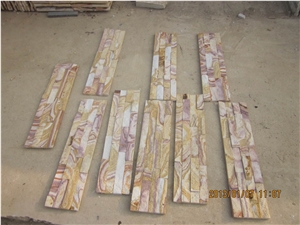 Pink Multicolor Cultured Stone, Dfx - W1588 Pink Multicolor Sandstone Culture Stone, Ledge Stone