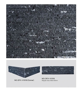 Snow Grey Cultured Stone, Dfx - X1018 Black Snow Grey Granite Culture Stone, Ledge