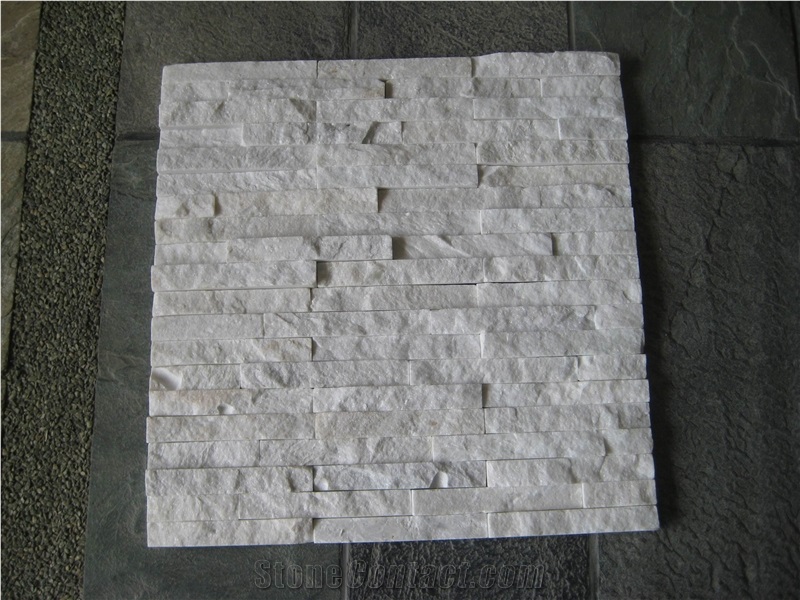 White Culture Stone, Dfx - 035 White Quartzite Culture Stone, Ledge