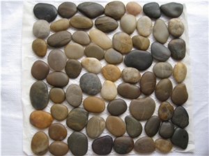 Pebble Tile Mosaic Pebble Stone with Mesh