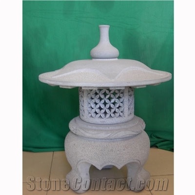 White Granite Stone Lamps, Lanterns, Stone Mailbox