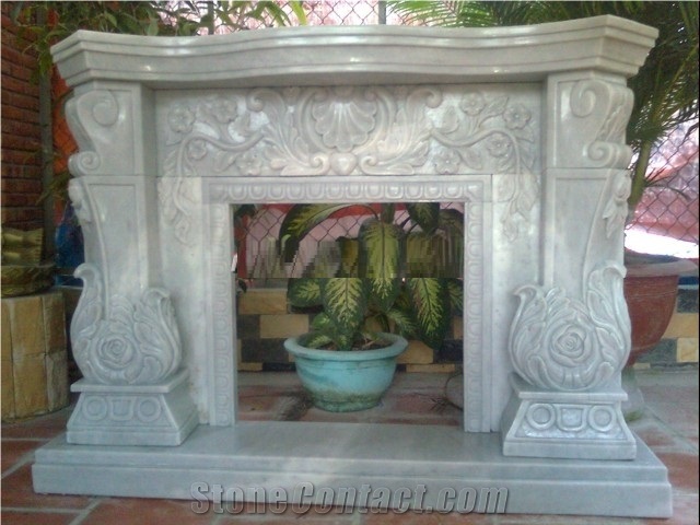 White Marble Fireplaces, Fireplace Mantel