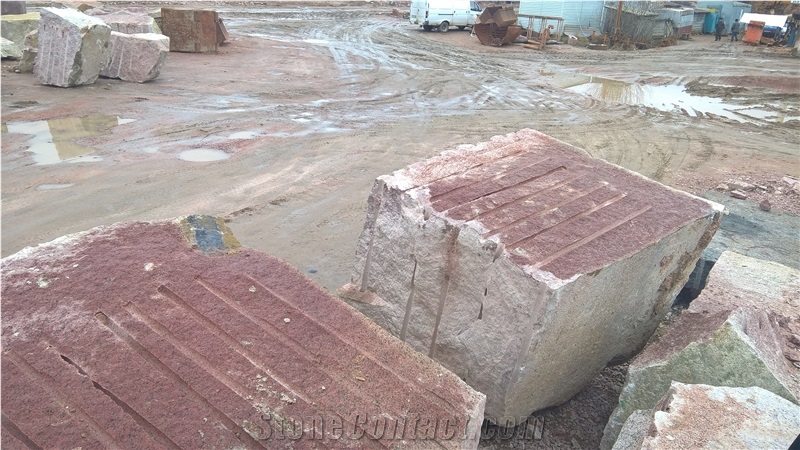 Gr6 Maple Red Blocks, Leznykivske Granite Blocks