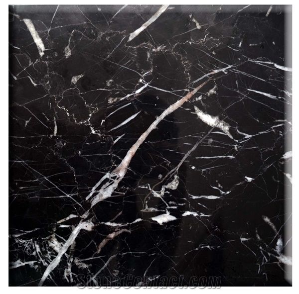 Black Margiua Marble Slab&Tiles,White Stripe in Black Marble Slab&Tiles ...