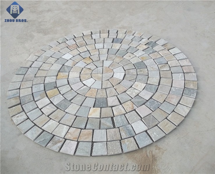 China Multicolor Slate Hexagon Mosaic Tiles for Interior-Exterior Decoration