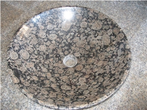 Baltic Brown Granite Round Sinks/ Basin for Bathroom