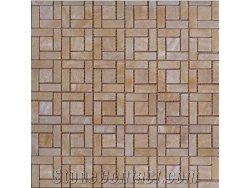 Beige Honey Onyx Hexagon Mosaic Tiles for Walling & Flooring Covering, China Honey Beige Onyx Hexagon Mosaic