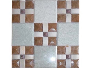 Beige Marble Mixed Brown Marble Tiles Patio Mosaic Pattern for Wall Cladding