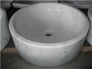 Bianco Carrara Marble Oval Sinks/ White Marble Wash Basins/ Vessel Sinks