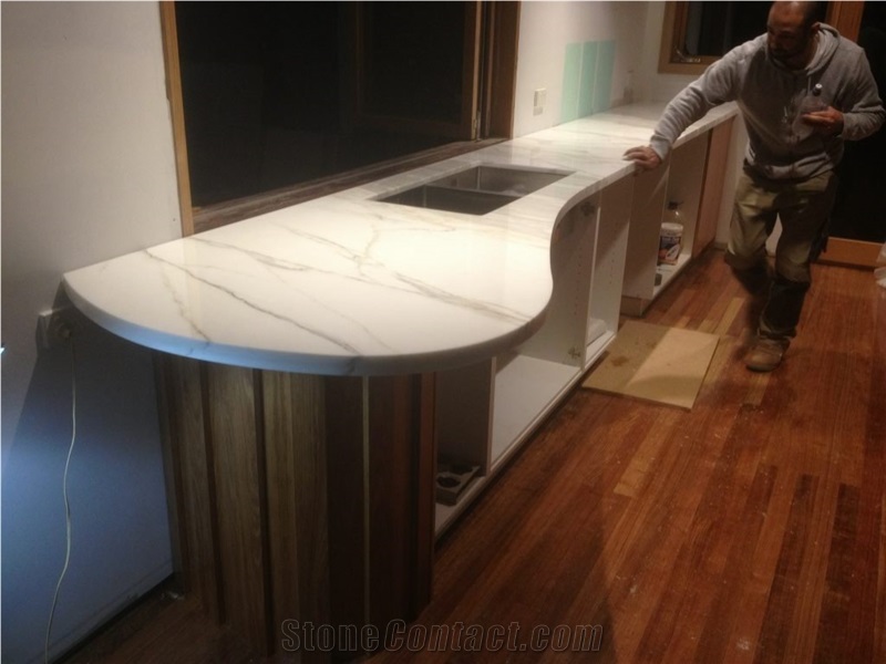 Bianco Carrara White Marble Reception Countertop/ Natural Stone Marble Reception Desk