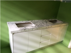 Calacatta Carrara White Marble Bath Top/Vanity Top/Natural Marble Bathroom Countertop-Customized
