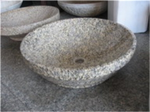 China Multicolor Red Granite Round Sinks/ Wash Basin for Bathroom