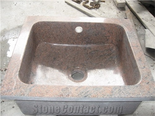China Red Granite Farm Sinks /Rectangle Sinks/ Basins for Kitchen