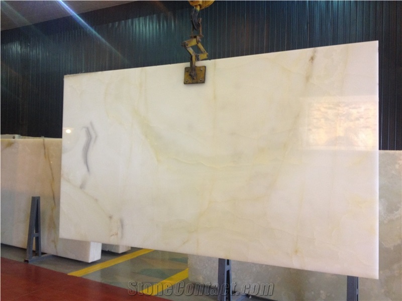 China Snow White Onyx Slabs & Tiles for Hotel Project for Wall & Floor Covering