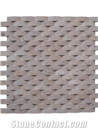 Classic Travertine Mosaic Pattern / Patio Mosaic Tiles for Flooring