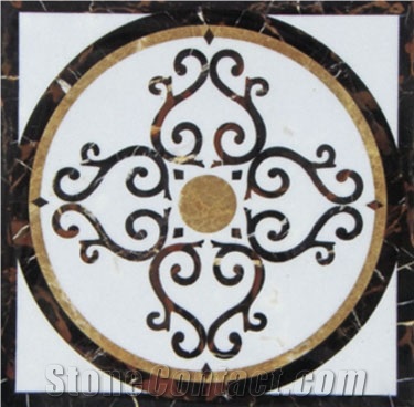 Crema Marfil Marble Waterjet Medallions / Carpet Medallions Pattern for Flooring