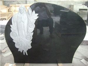 G654 Granite China Impala Black Granite Angel & Heart Shaped Tombstone & Mounment