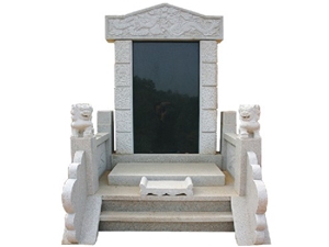 G682 Sunset Gold Granite Asian Style Tombstone Design & Mounment