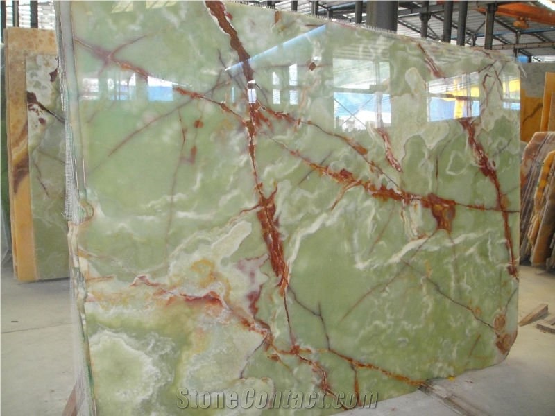 India Green Onyx Polished Onyx Tiles for Hotel Wall & Floor Covering