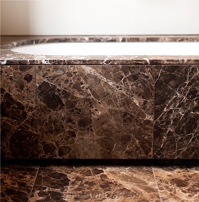 Marron Dark Emperador Marble Tiles for Bathroom Flooring Covering