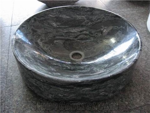 Ocean Green Granite Round Sinks/ Wash Basins/ Vessel Sinks