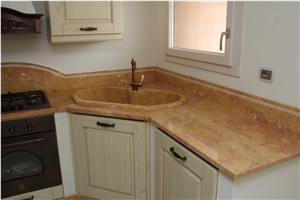 Own Factory-Rosa Valencia Marble Kitchen Countertop /Kitchen Worktop with Sinks