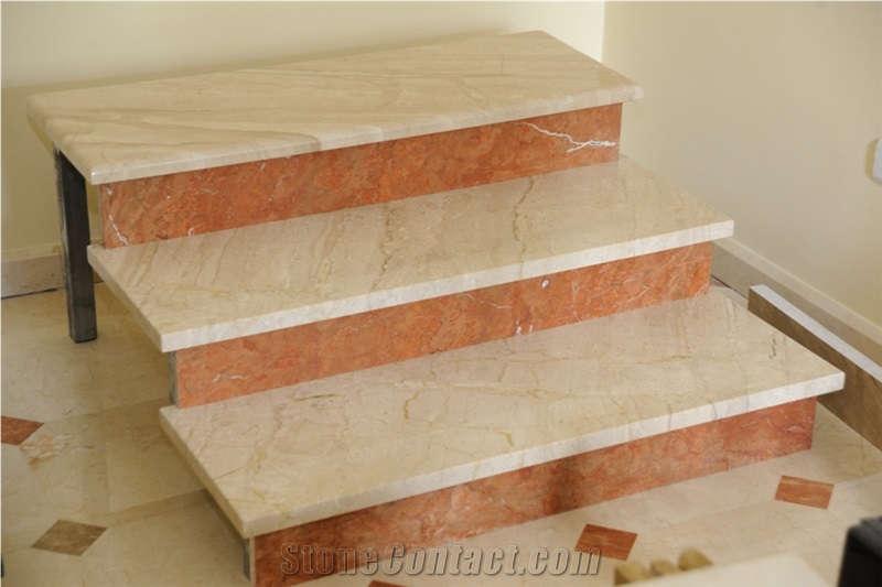 Rosso Alicante Marble Stairs Treads,Red Marble Steps/ Rojo Alicante Classical Marble Steps,Risers for Home Decoration
