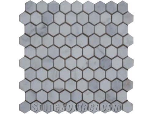 Rosso Alicate Marble Hexagon Mosaic Tiles /Red Marble Mosaic Tiles Polished
