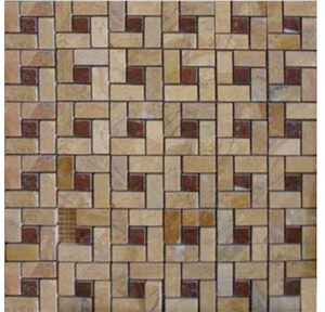 Yellow Marble Pattern Mosaic/ Patio Mosaic for Hotel Bathroom Flooring & Wall
