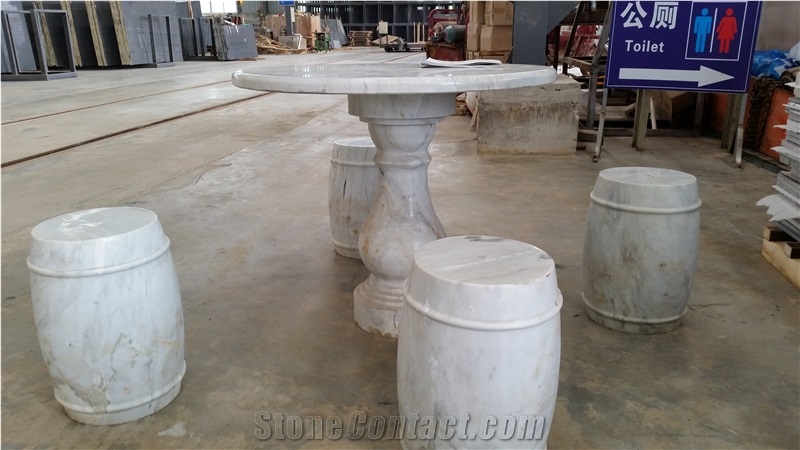 Chenchun Color Onyx Table and Stool,Round Stone,Table and Stool