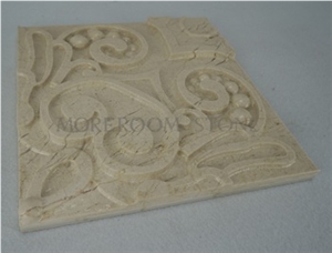 3d Beige Marble Background Decor Shanyan Beige Marble Carving Design for Wall 3d Wall Panel