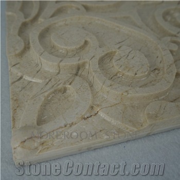3d Beige Marble Background Decor Shanyan Beige Marble Carving Design for Wall 3d Wall Panel