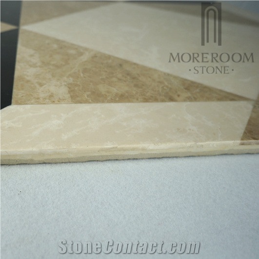 Beige Marble Tile Square Waterjet Marble Laminated Panel Tile