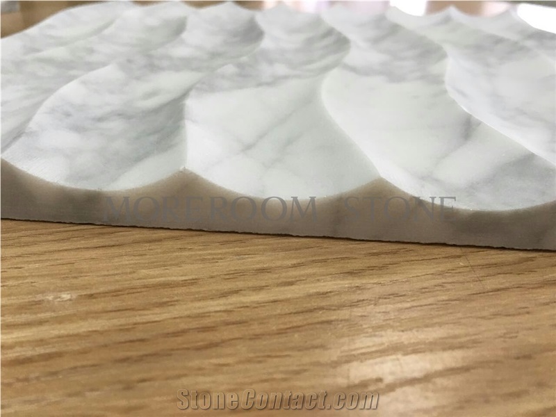 Crystal Surface Marble Slab White Carrara Marble in Standard Size