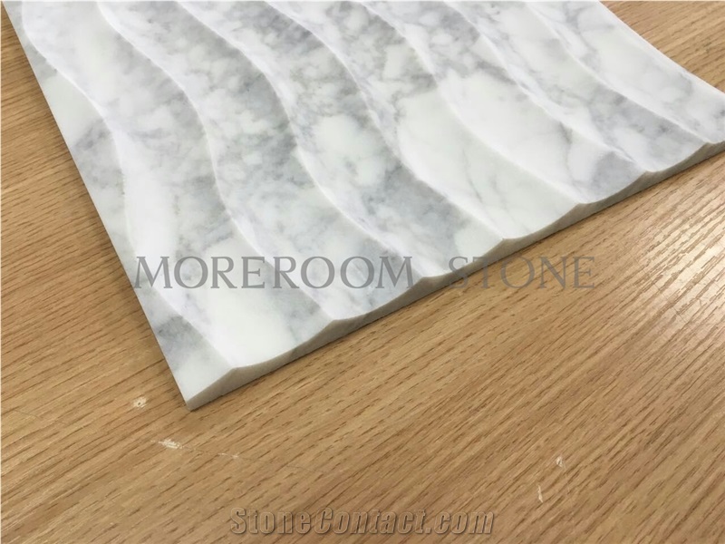 Crystal Surface Marble Slab White Carrara Marble in Standard Size
