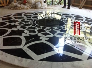 Home Decor Waterjet Cut Marble Floor/Wall Medallion Custom to Size Ceramic Back