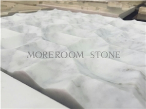 Italy Ambaji White Marble Tile Full Marble Design 3d Wall Tiles White Marble in Cheap Price Usd Sqm