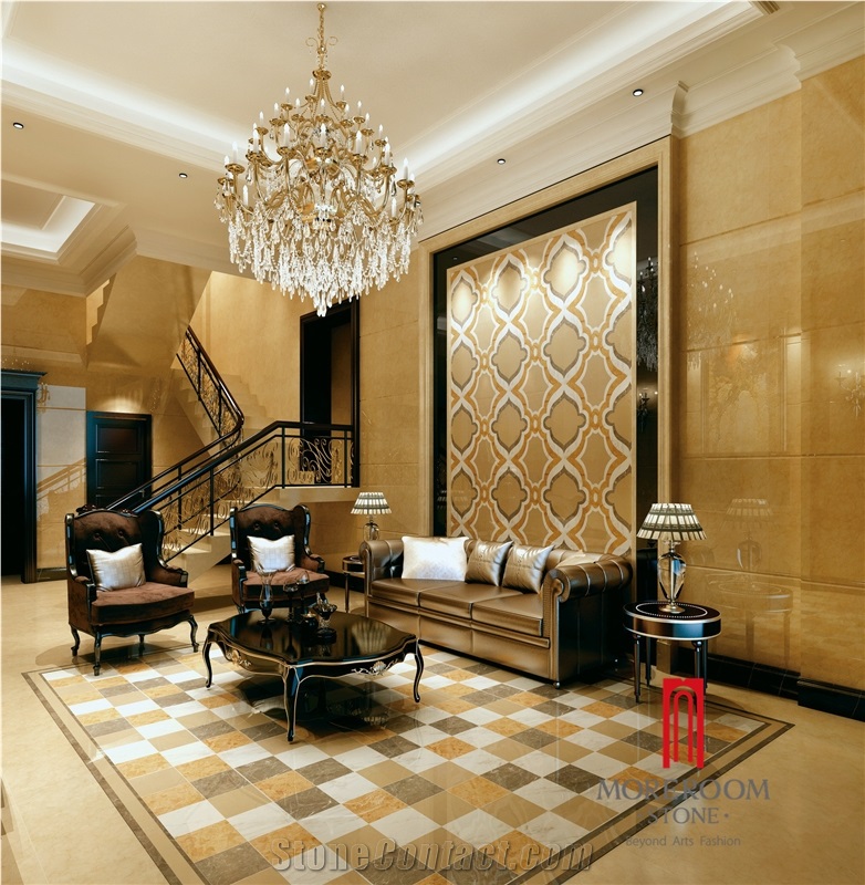 New Century Beige Foshan Porcelain Floor Tiles Polish Finished for Hotel Decoration