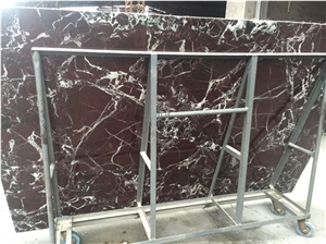 Rosso Levanto Marble Slabs, Natural Marble Import from Turkey Red and White Marble Tiles
