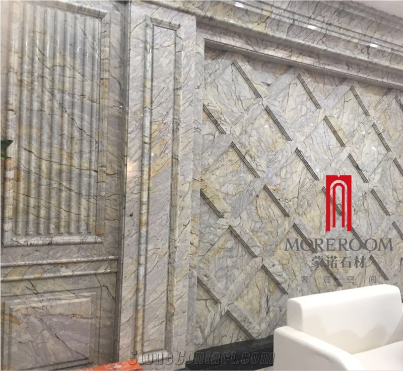 Silver Golden Marble Temple Designs for Home 3d Wall Panels