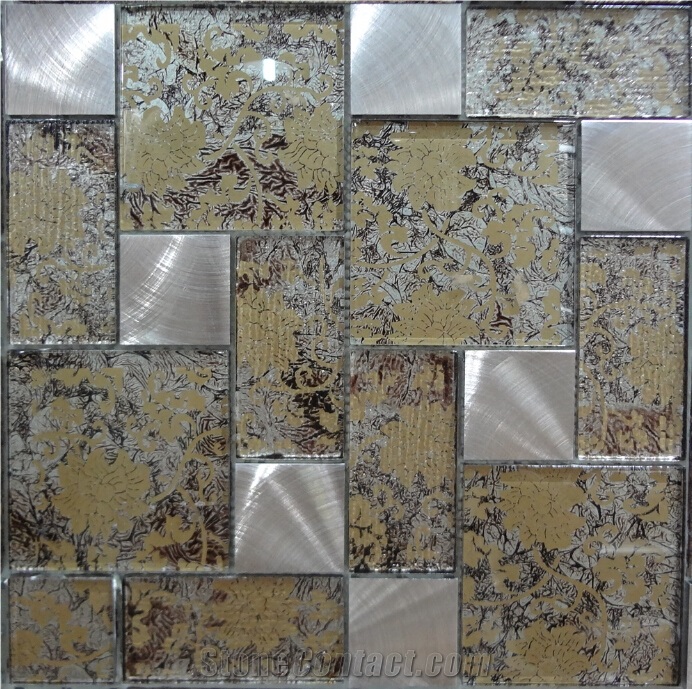 Metal Leaf Glass Mosaic