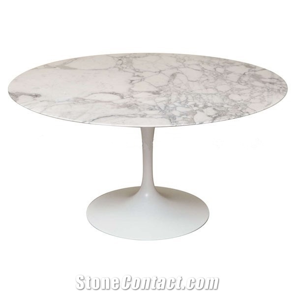 Carrara White Marble Round Tabletops