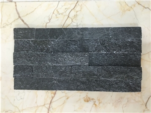 Chinese Black Quartzite Cladding Panel Cultured Stone
