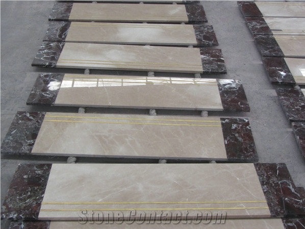 Golden Vein Wood Chinese Marble Steps & Risers